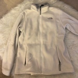 White north face fleece jacket